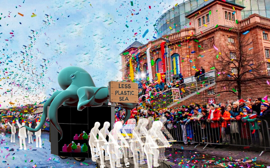 „Meerwert – Helau“ mit Riesen-Oktopus als mobile Pfandsammelstelle